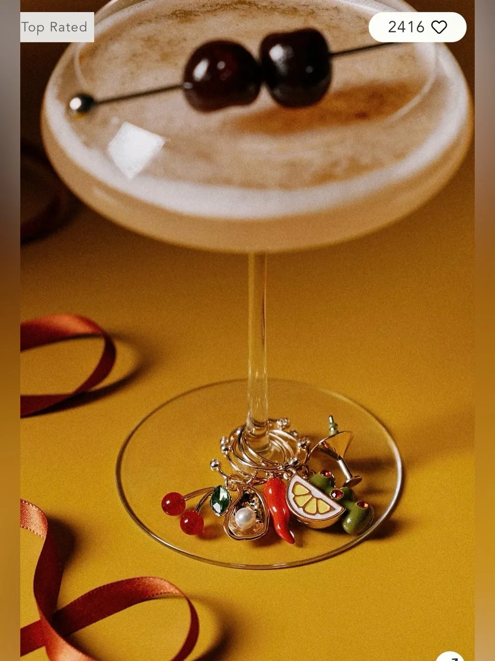 Anthropologie Berry Sweet Cocktail Charms